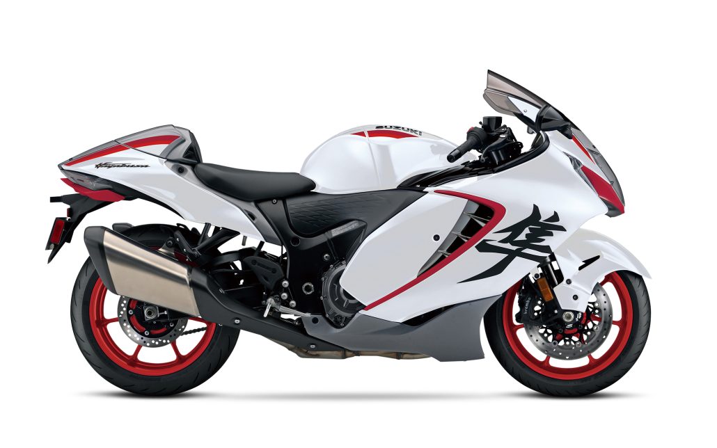 Suzuki Hayabusa 2027 Special Edition: 700 Dollar mehr für neue Optik 3 Suzuki Hayabusa 2027 Special Edition – offizielles CGI-Rendering in Seitenansicht mit rot eloxierten Felgen