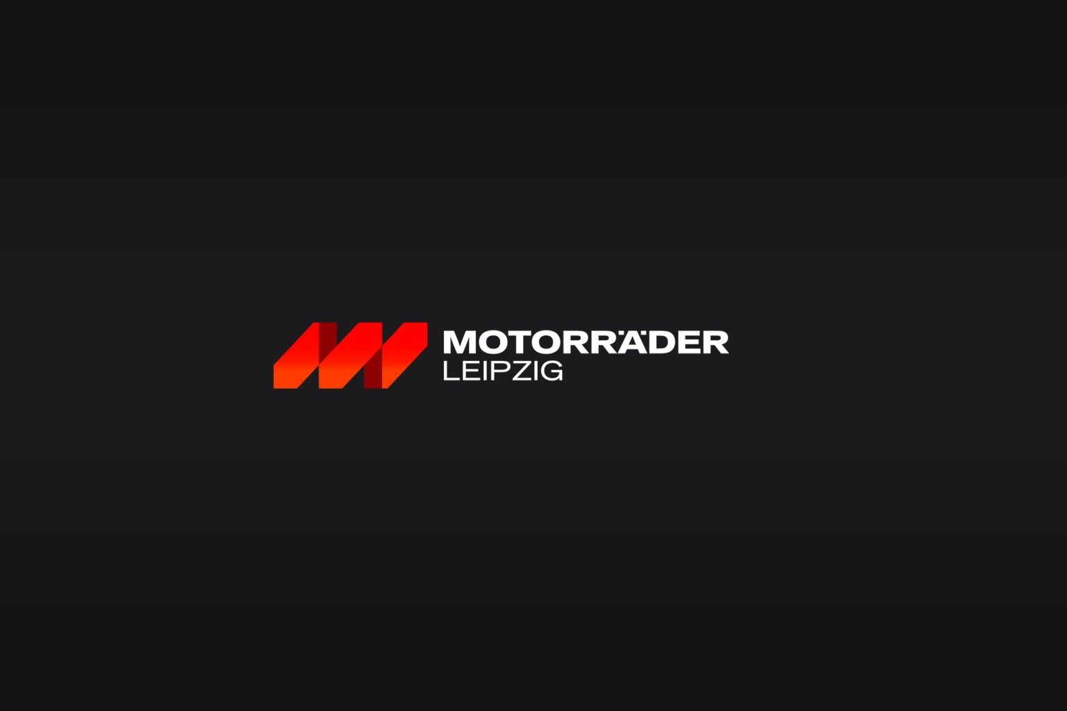 Neues Logo und Markenauftritt der Messe Motorräder Leipzig in Rot-Weiß auf dunklem Hintergrund, offizielles Pressematerial zum Relaunch der Veranstaltung 2027.