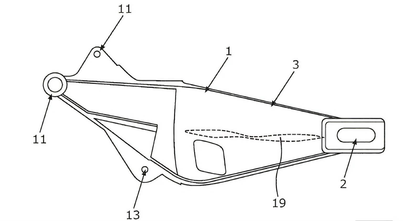 BMW S 1000 RR Brevet 2026, vue latérale du bras oscillant