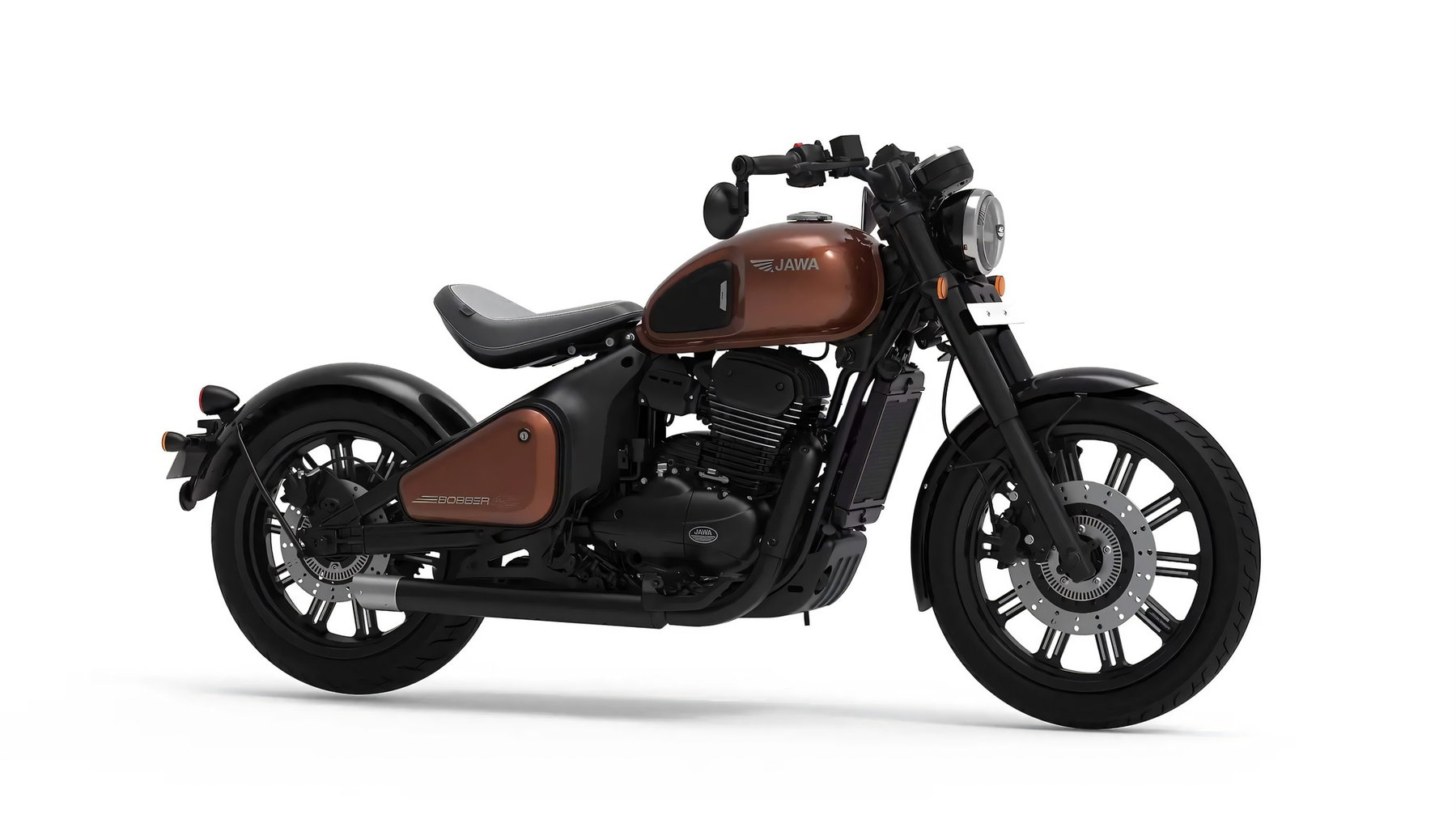 Jawa All Stars 42 Bobber 2026 in Mystic Copper - reales Studiofoto, weitere Seitenansicht