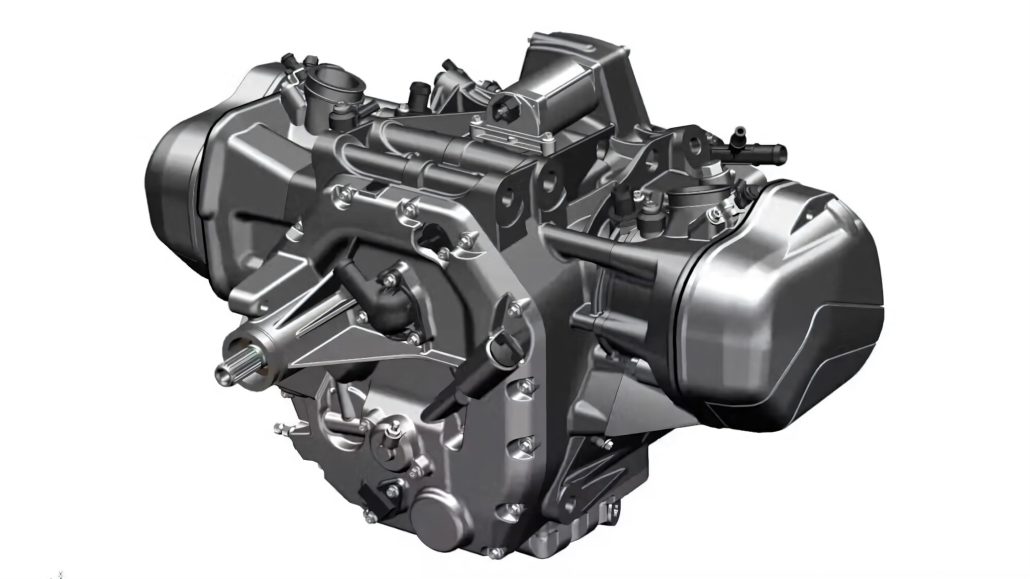 ZXMoto shows real boxer prototype: How much BMW is in the Chinese twin 3 ZXMoto Boxer-Motor 1000 ccm – Rendering schräg von hinten mit Getriebegehäuse und Abtriebswelle, EICMA 2025