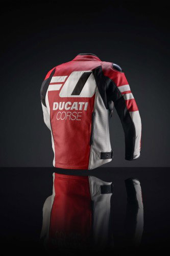 Ducati Corse Lederjacke Rueckansicht mit grossem Ducati Corse Logo – Ducati Superleggera V4 Centenario 2027