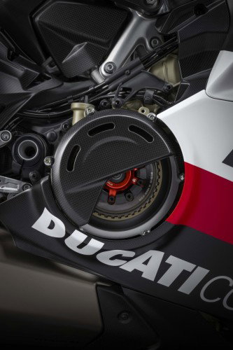 Ducati Superleggera V4 Centenario 2027 Carbon-Kupplungsdeckel mit rotem Druckplatten-Element – Ducati Corse