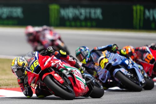 Joan Mir führt Gruppe an auf der Honda RC213V – MotoGP Catalunya GP Barcelona 2026