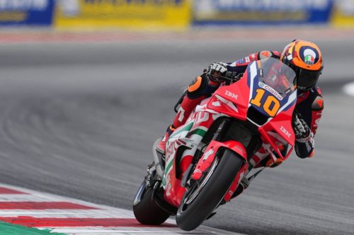 Luca Marini auf der Honda RC213V in Schräglage – MotoGP Catalunya GP Barcelona 2026