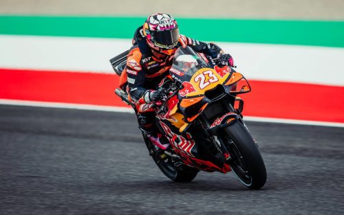 Enea Bastianini auf der KTM RC16 auf der Strecke – MotoGP Italien GP Mugello 2026