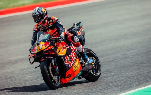 Pedro Acosta auf der KTM RC16 in Schraglage Nahaufnahme – MotoGP Italien GP Mugello 2026