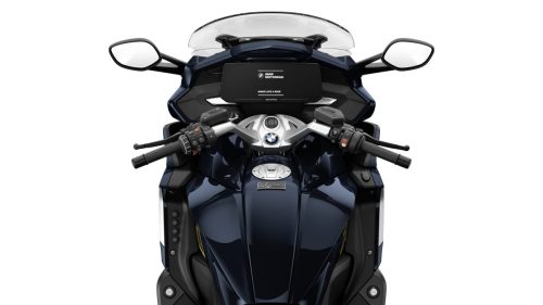 BMW K 1600 GT 2027 Edition II in Imperialblau metallic – Cockpit mit TFT-Display und gelben Zierelementen