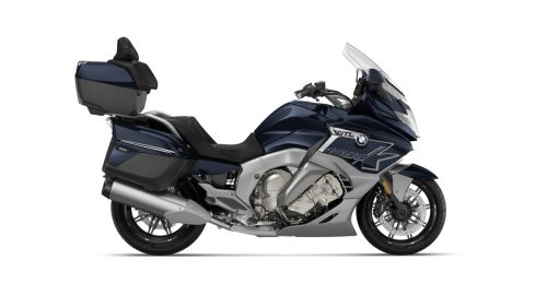 BMW K 1600 GTL 2027 Edition II in Imperialblau metallic – Seitenansicht rechts mit Topcase und Seitenkoffern