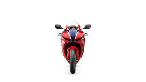 Honda CBR600RR 2027 in Ignition Red HRC TriColour – Studioaufnahme, Frontansicht