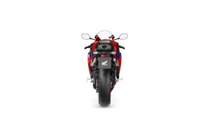 Honda CBR600RR 2027 in Ignition Red HRC TriColour – Studioaufnahme, Heckansicht