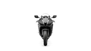 Honda CBR600RR 2027 in Matt Ballistic Black Metallic – Studioaufnahme, Frontansicht