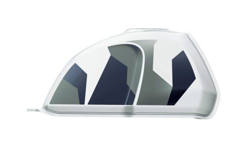 Royal Enfield Himalayan 440 2026 – Tankshot in der Farbe Nelong White mit grafischem Camouflage-Dekor