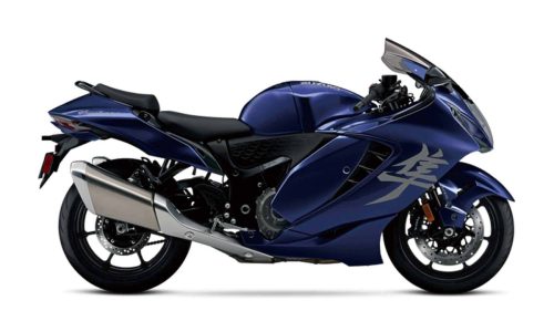 Suzuki Hayabusa 2027 – Seitenansicht in der Serienfarbe Metallic Reflective Blue