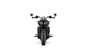 Triumph Rocket 3 GT 2024 – Studio-Frontansicht in Granite
