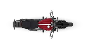 Triumph Rocket 3 R 2024 – Studio-Draufsicht in Carnival Red