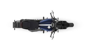 Triumph Rocket 3 R 2024 – Studio-Draufsicht in Pacific Blue