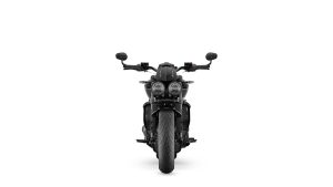 Triumph Rocket 3 R 2024 – Studio-Frontansicht in Granite