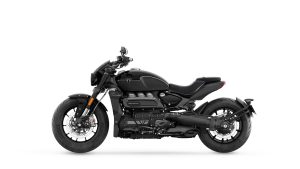 Triumph Rocket 3 R 2024 – Studio-Seitenansicht von links in Granite