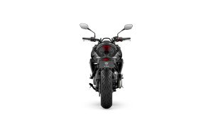 Triumph Tiger Sport 800 2027 in Sapphire Black – Heckansicht vor weißem Studiohintergrund