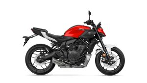 Yamaha MT-07 Y-AMT 2027 – Seitenansicht rechts in Redline (Studio)