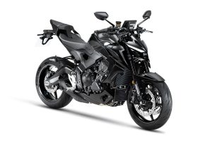 Zontes 703R 2027 - schwarz, Studioaufnahme von vorne rechts, Naked-Bike mit sichtbarem Motor und Rahmen